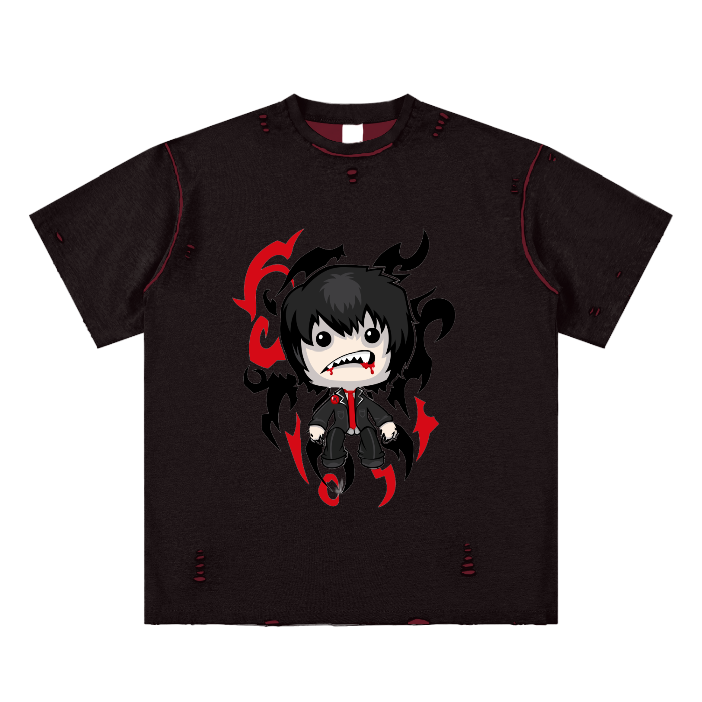Hand-frayed Reversible T-shirt