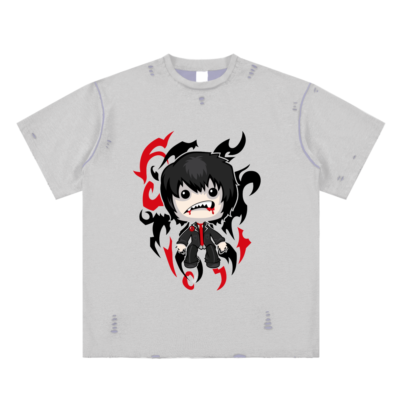 Hand-frayed Reversible T-shirt
