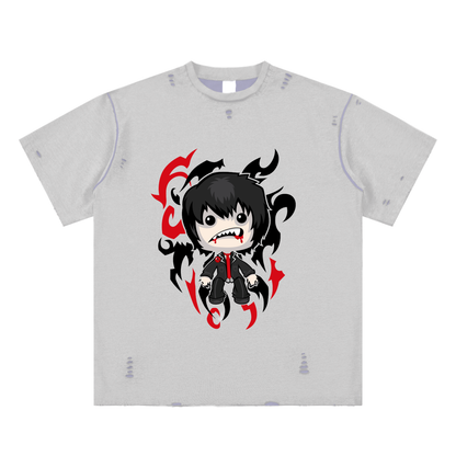 Hand-frayed Reversible T-shirt